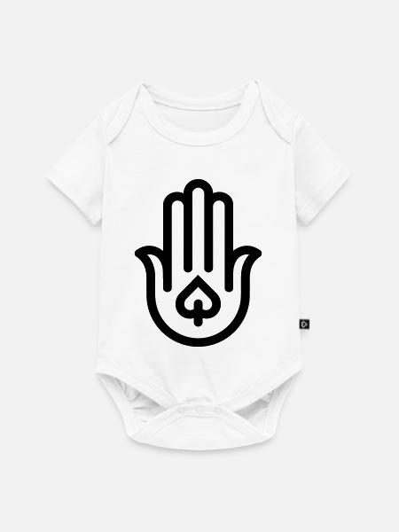 Hand von Fatma Hamsa - Baby Premium Kurzarmbody - Weiß