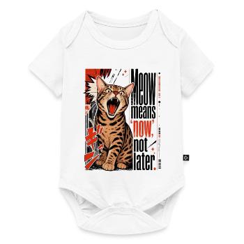 Meow Means 'Now', Not Later – Lautstarke Bengal - Baby Premium short-sleeve bodysuit - white - Front