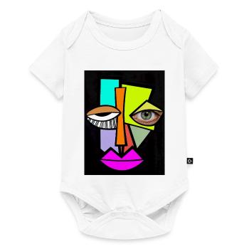 Neon Geometric Face Pop Art - Baby Premium short-sleeve bodysuit - white - Front