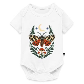 Moth Forest Motif with Fern and Moon - Baby Premium short-sleeve bodysuit - white - Front