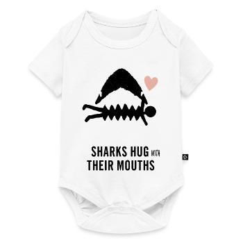 Sharks hug with their mouth - Baby Premium short-sleeve bodysuit - white - Front