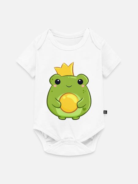 Königlicher Froschprinz mit Krönchen - Märchen - Baby Premium Kurzarmbody - Weiß