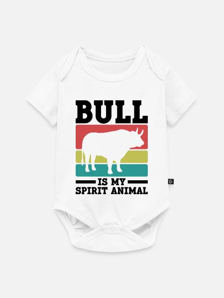 Stier Krafttier Retro-Look - Baby Premium Kurzarmbody - Weiß
