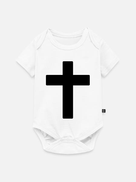 Kreuz - Baby Premium Kurzarmbody - Weiß