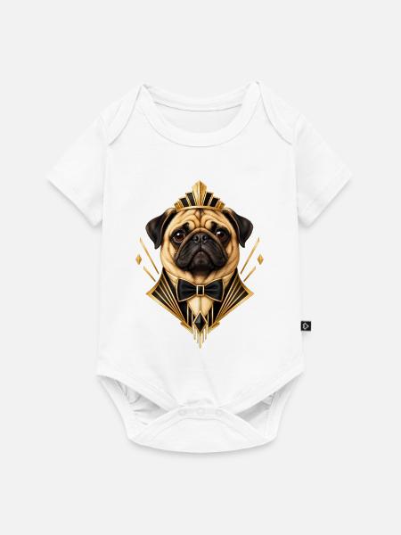 Mops Hund süßer Mops niedlicher Mops - Baby Premium Kurzarmbody - Weiß
