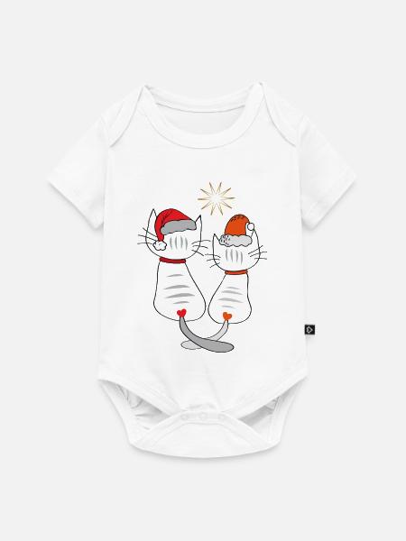 Weihnachtskatzen  - Baby Premium Kurzarmbody - Weiß
