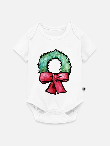 Grüne Afro-Krone mit roter Schleife - Baby Premium Kurzarmbody - Weiß