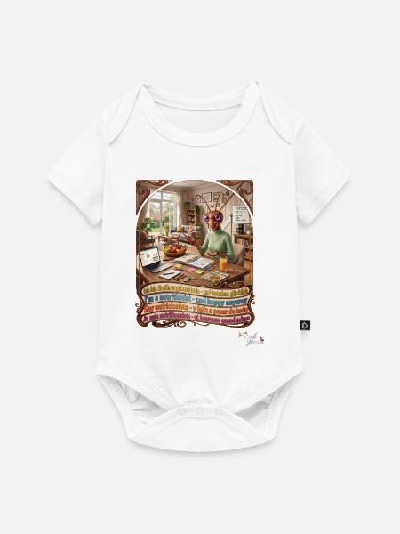 Heuschrecke JOGUE Ernährungsberaterin 4 Sprachen - Baby Premium Kurzarmbody - Weiß