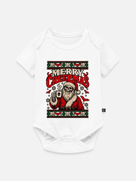 Merry Creepmas Skull Santa Tee - Baby Premium Kurzarmbody - Weiß