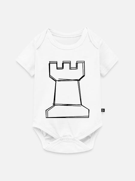 Schachturm handgezeichnet - Baby Premium Kurzarmbody - Weiß