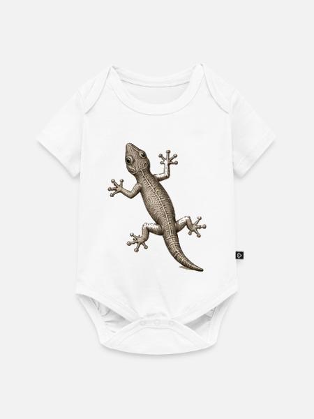 GEEKLEY – Bestiary – Gecko - Baby Premium Kurzarmbody - Weiß