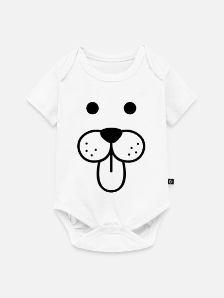 doggy face - Baby Premium Kurzarmbody - Weiß