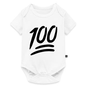 Emoji 100 sketch black - Baby Premium short-sleeve bodysuit - white - Front