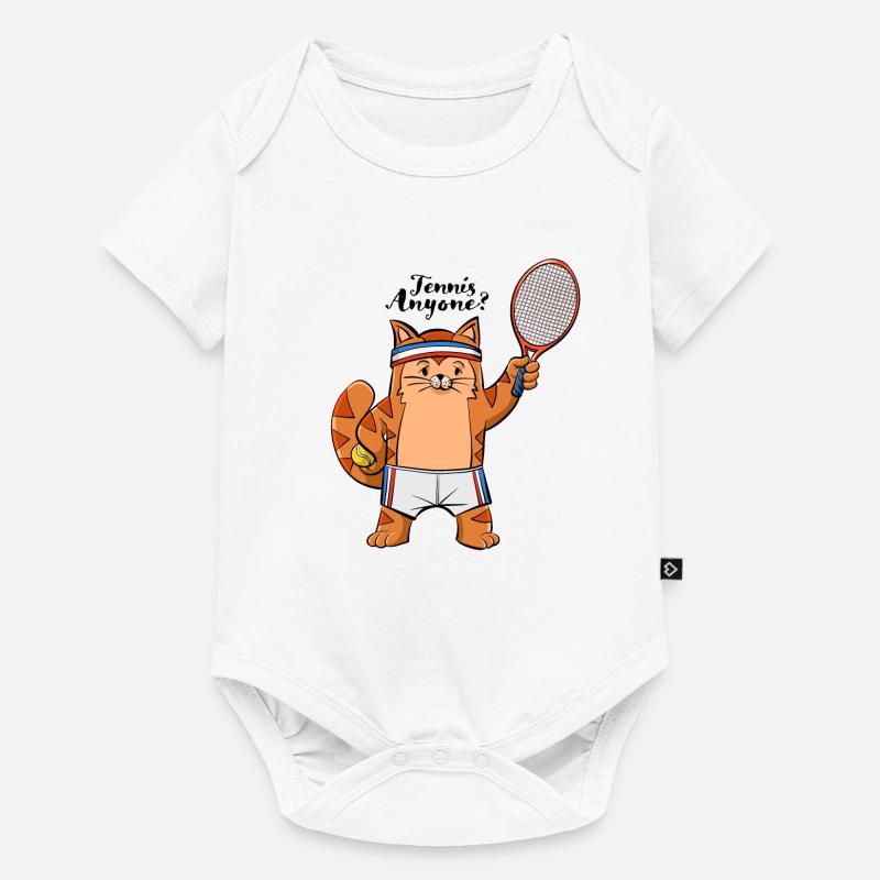 Chat de tennis - Body à manches courtes Premium Bébé - blanc