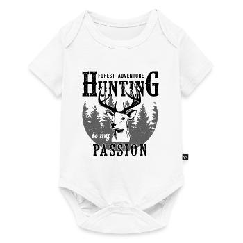 Hunting is my passion gift hunter - Baby Premium short-sleeve bodysuit - white - Front