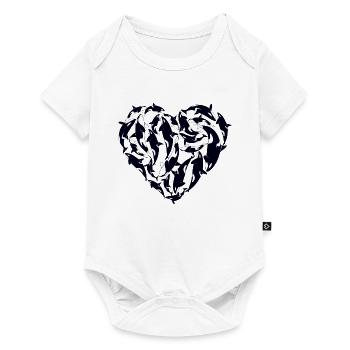Herz Orca Schwertwal - Baby Premium Kurzarmbody - Weiß - Vorne