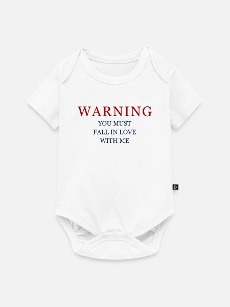 Warnung Liebe - Baby Premium Kurzarmbody - Weiß
