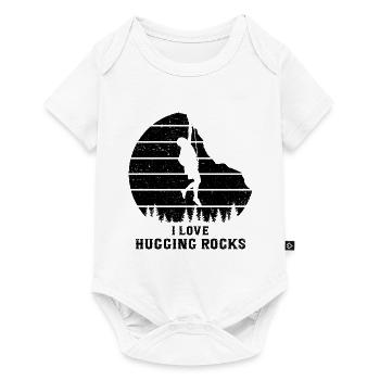 I Love Hugging Rocks Bouldering Rock Boulder Climb - Baby Premium Kurzarmbody - Weiß - Vorne