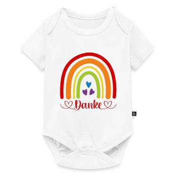 Danke Kita Abschied Kindergarten Boho Regenbogen - Baby Premium Kurzarmbody - Weiß - Vorne