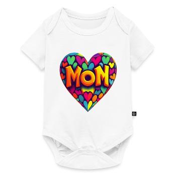 Mother's Day Heart Colorful - Baby Premium short-sleeve bodysuit - white - Front