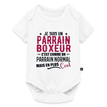 Boxer-Pate als normaler, aber coolerer Pate - Baby Premium Kurzarmbody - Weiß - Vorne