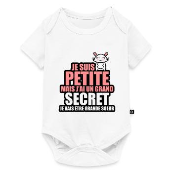 j'ai un grand secret je vais être grande soeur - Body à manches courtes Premium Bébé - blanc - Devant