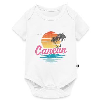 Cancun - Baby Premium Kurzarmbody - Weiß - Vorne