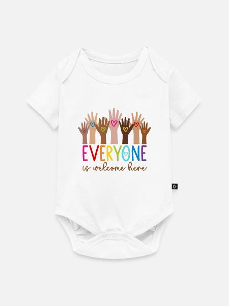 Everyone is welcome here - Baby Premium Kurzarmbody - Weiß