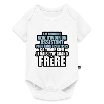 j'ai toujours rêvé d'avoir assistant grand frère - Body à manches courtes Premium Bébé - blanc - Devant