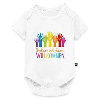 Everyone is welcome here - Baby Premium short-sleeve bodysuit - white - Front