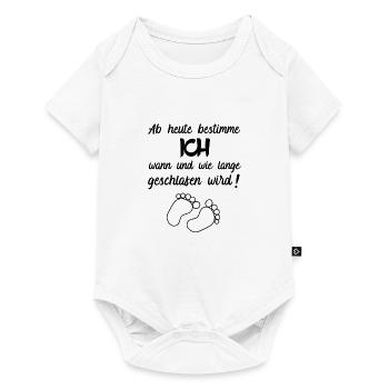 Schlafen Spruch Baby Sprüche Babykleidung Geschenk - Baby Premium Kurzarmbody - Weiß - Vorne