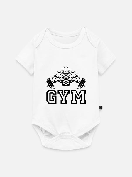 Gym Beast Geschenk - Baby Premium Kurzarmbody - Weiß