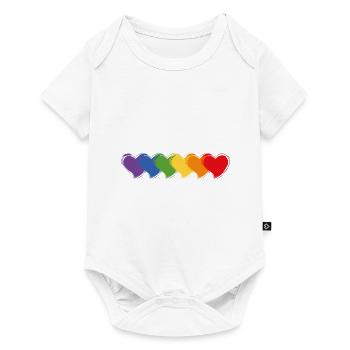 Cadeau coeur LGBT - Body à manches courtes Premium Bébé - blanc - Devant