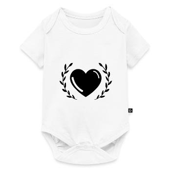 Symbole cadeau amour coeur - Body à manches courtes Premium Bébé - blanc - Devant