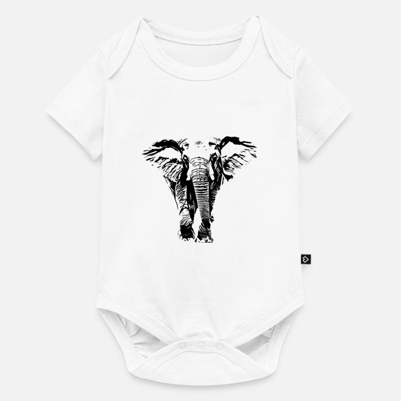 Elefant - Baby Premium Kurzarmbody - Weiß