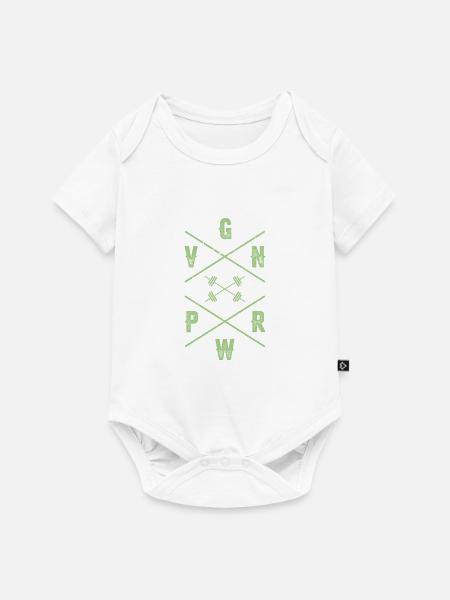 Vegan Power Geschenk - Baby Premium Kurzarmbody - Weiß
