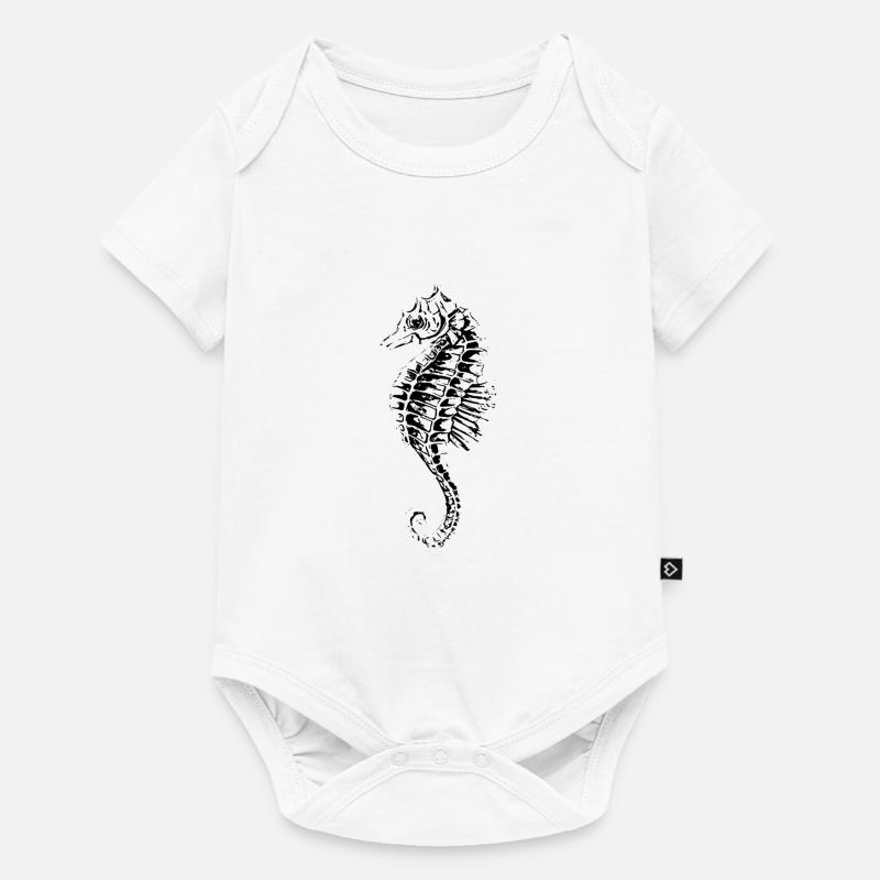 Seepferdchen - Baby Premium Kurzarmbody - Weiß