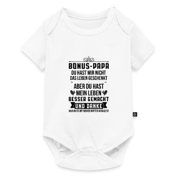 Bonus Papa Stiefvater Vater Geschenk - Baby Premium Kurzarmbody - Weiß - Vorne