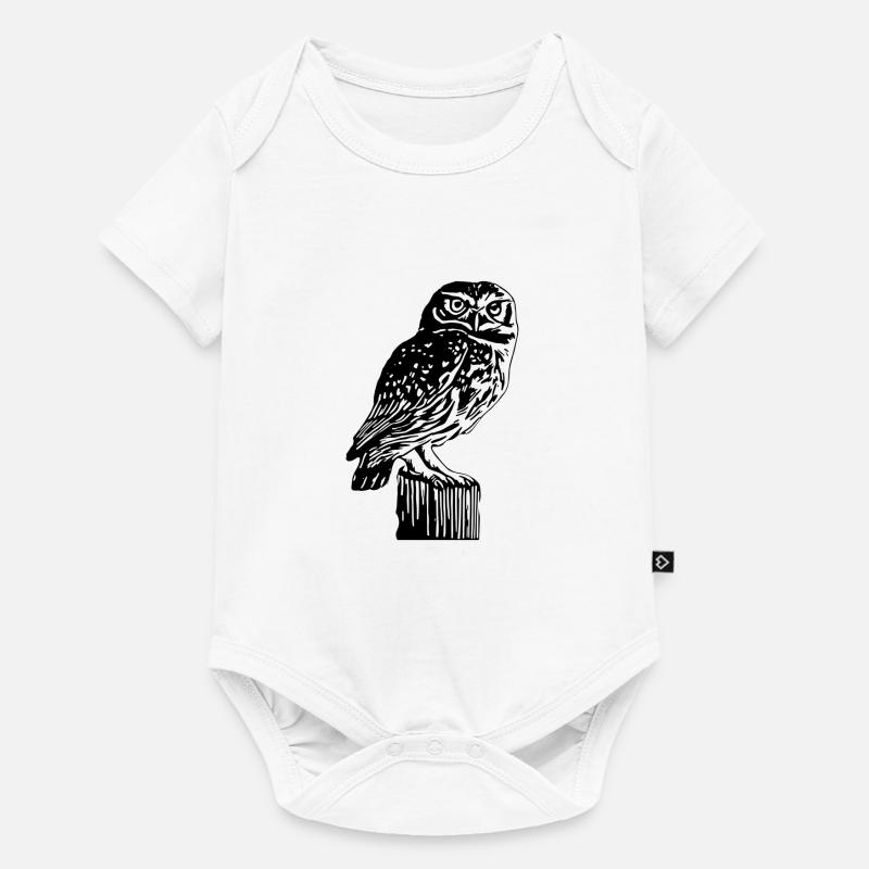 hibou - Body à manches courtes Premium Bébé - blanc
