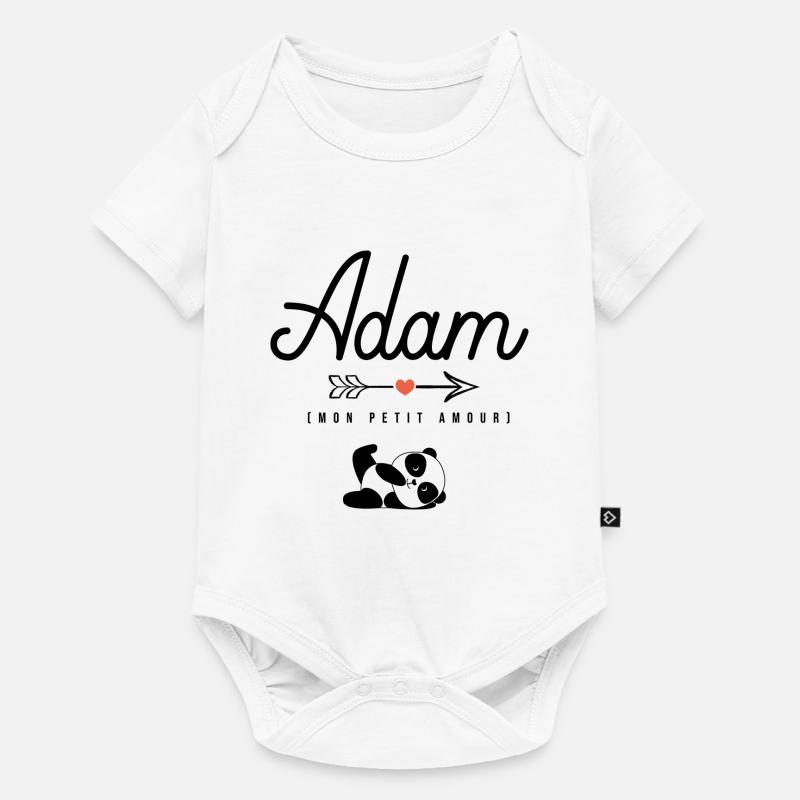 Prénom Adam idée cadeau noel naissance tshirt - Body à manches courtes Premium Bébé - blanc