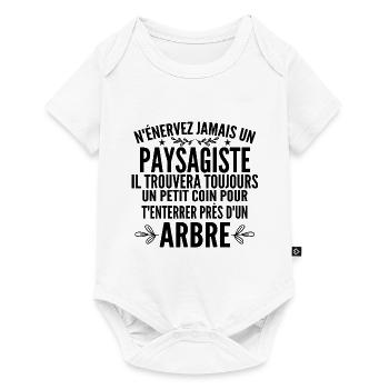 Paysagiste et Jardinier Cadeau Humour - Body à manches courtes Premium Bébé - blanc - Devant