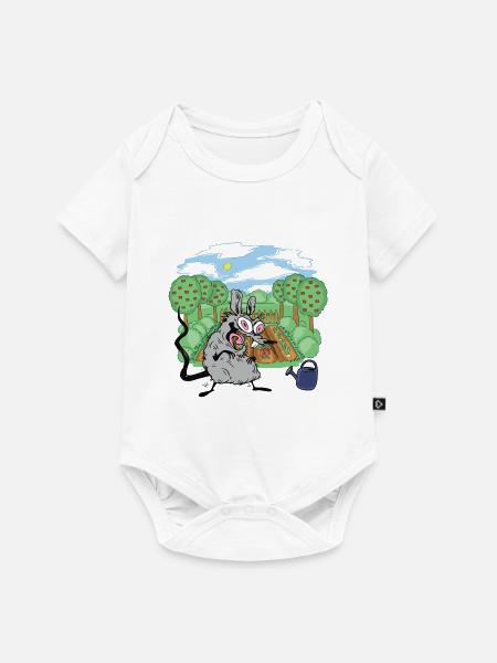 Garten Ratte Gärtner Hobbygärtner Nager - Baby Premium Kurzarmbody - Weiß