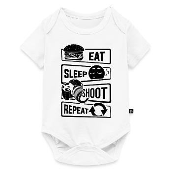 Eat Sleep Shoot Repeat - Camera Photography Photo - Baby Premium short-sleeve bodysuit - white - Front