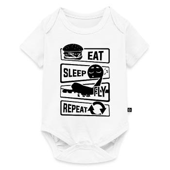 Eat Sleep Fly Repeat - Aircraft Pilot Airman Flight - Baby Premium short-sleeve bodysuit - white - Front