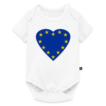 Étoiles de l'UE en forme de cœur Europe Union européenne - Body à manches courtes Premium Bébé - blanc - Devant