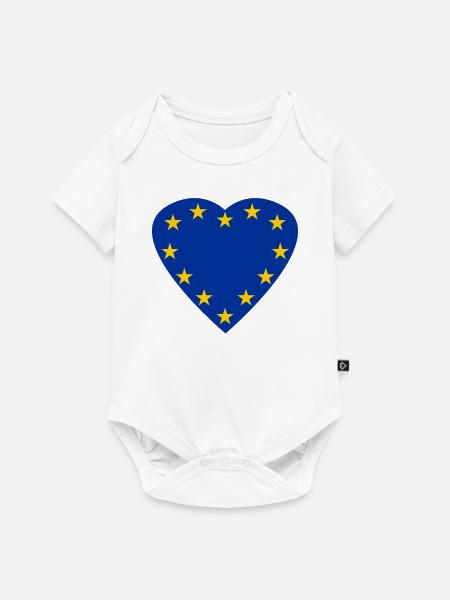 Étoiles de l'UE en forme de cœur Europe Union européenne - Body à manches courtes Premium Bébé - blanc