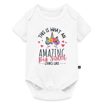 Big Sister Unicorn Pregnancy Childbirth Sweet - Baby Premium short-sleeve bodysuit - white - Front