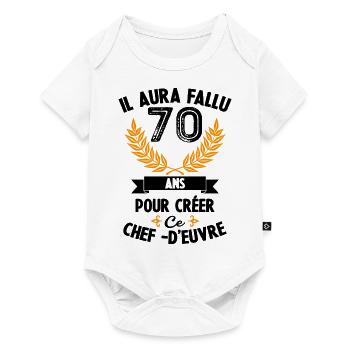 70 ans anniversaire 70 anniversaire cadeau 70 ans - Body à manches courtes Premium Bébé - blanc - Devant