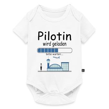 Angehende Pilotin Pilotenausbildung werden Baby - Baby Premium Kurzarmbody - Weiß - Vorne
