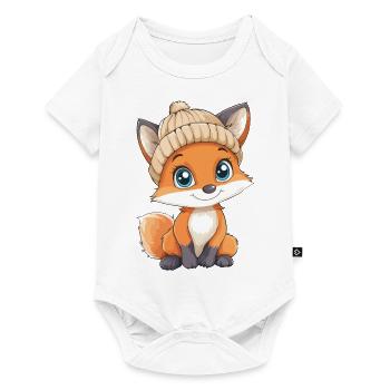 renard mignon mignon bébé enfants animal dessin animé - Body à manches courtes Premium Bébé - blanc - Devant